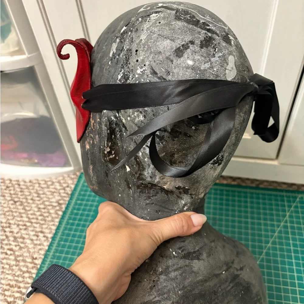 Red Leather Masquerade Mask